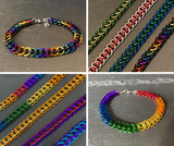 Half Persian 3 in 1 bracelet, delicate colourful hypoallergenic bracelet, rainbow pride jewellery, beautiful gift for best friend