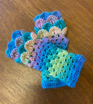 Kids Fingerless Dragon Scale Gloves in Unicorn Mix, Ages 5-10
