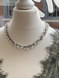 Beaded Chainmaille Necklace with White Pearl Beads
