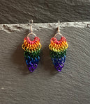Rainbow Waterfall Chainmaille Earrings
