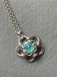 Ocean Blue Captured Crystal Necklace
